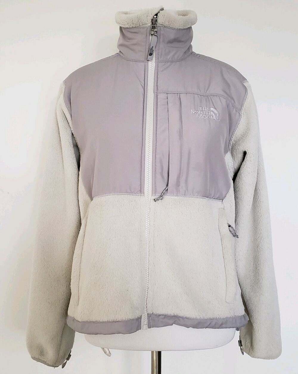 The North Face Jacket Womens Extra Small Gray Polartec Fleece Logo Ladies XS